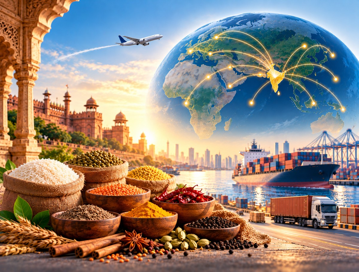 Global globe and food bowls